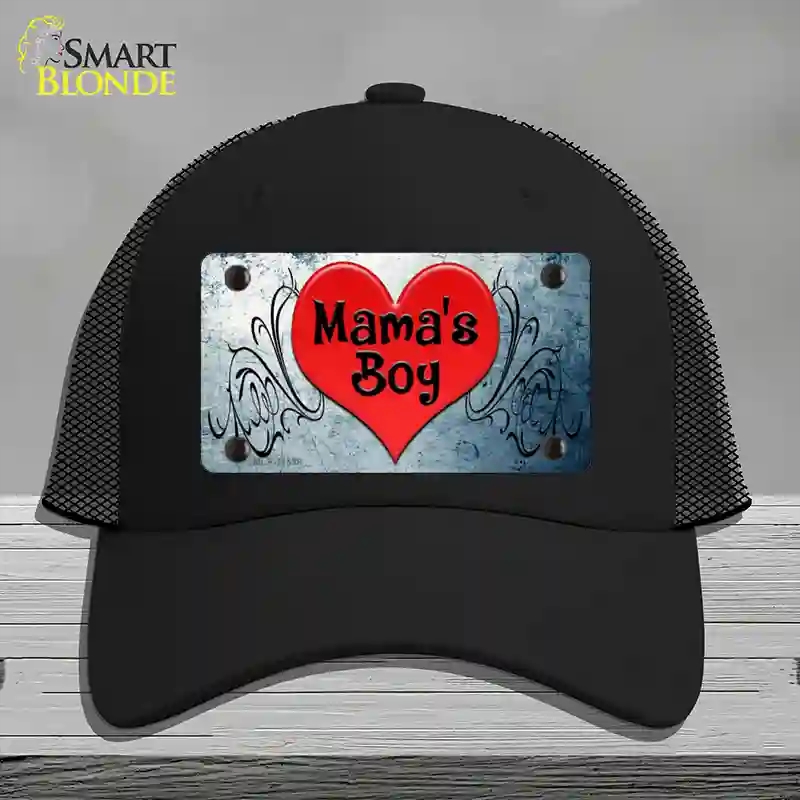 HAT01-MLP-11538 Mamas Boy Novelty License Plate Hat, Mesh - Black