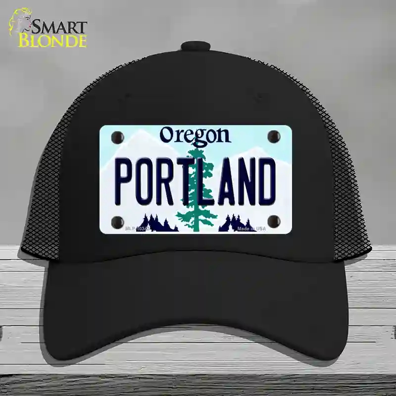 HAT01-MLP-10343 Portland Oregon Novelty License Plate Hat, Mesh - Black
