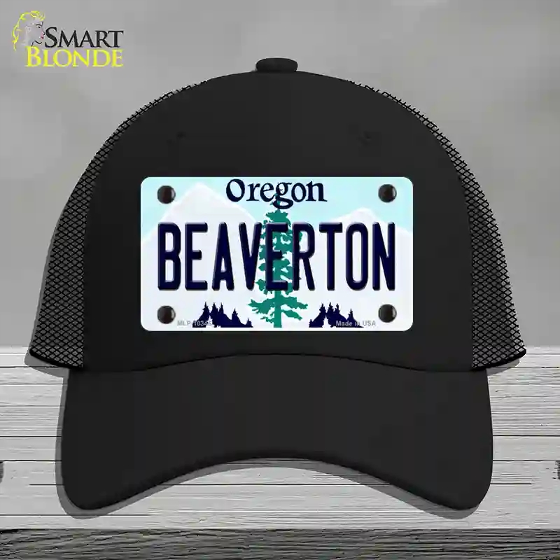 HAT01-MLP-10346 Beaverton Oregon Novelty License Plate Hat, Mesh - Black