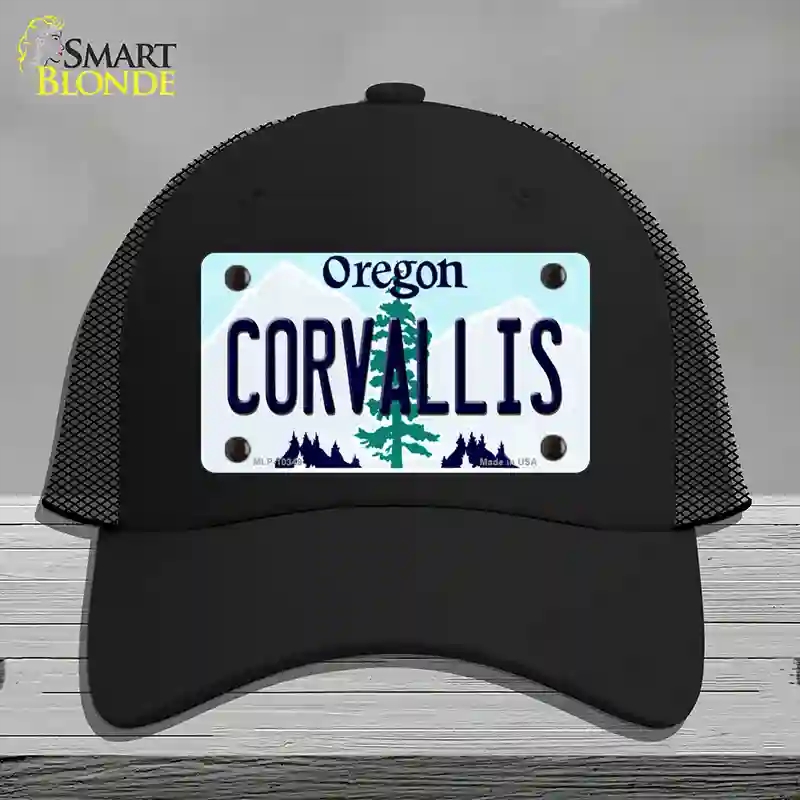 HAT01-MLP-10349 Corvallis Oregon Novelty License Plate Hat, Mesh - Black