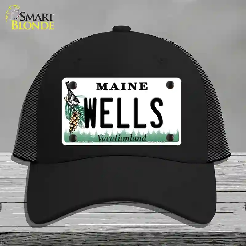 HAT01-MLP-10394 Wells Maine Novelty License Plate Hat, Mesh - Black