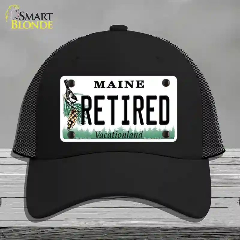 HAT01-MLP-10405 Retired Maine Novelty License Plate Hat, Mesh - Black