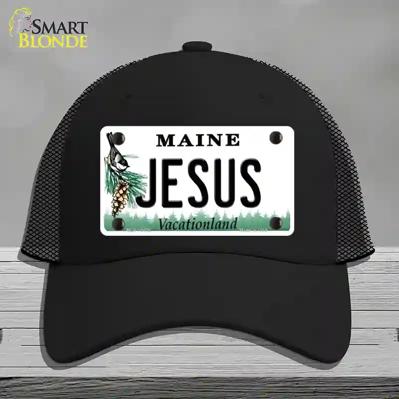 HAT01-MLP-10408 Jesus Maine Novelty License Plate Hat, Mesh - Black