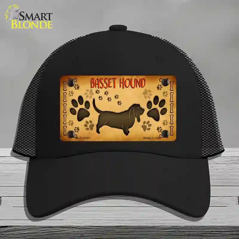 HAT01-MLP-10431 Basset Hound Novelty License Plate Hat, Mesh - Black