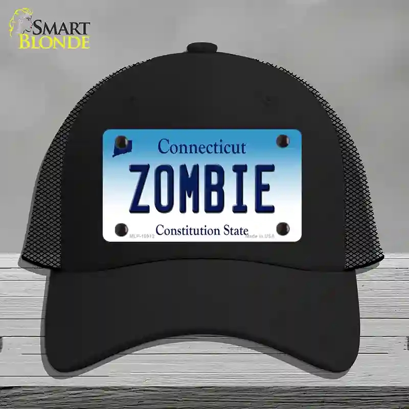 HAT01-MLP-10912 Zombie Connecticut Novelty License Plate Hat, Mesh - Black