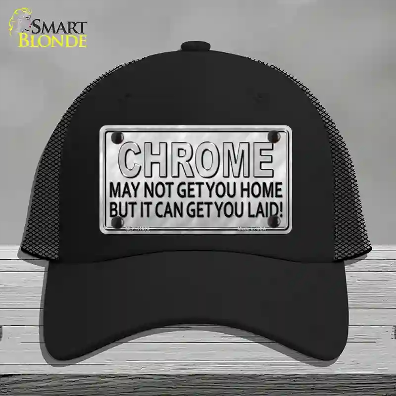 HAT01-MLP-11675 Chrome May Not Get You Home Novelty License Plate Hat, Mesh - Black
