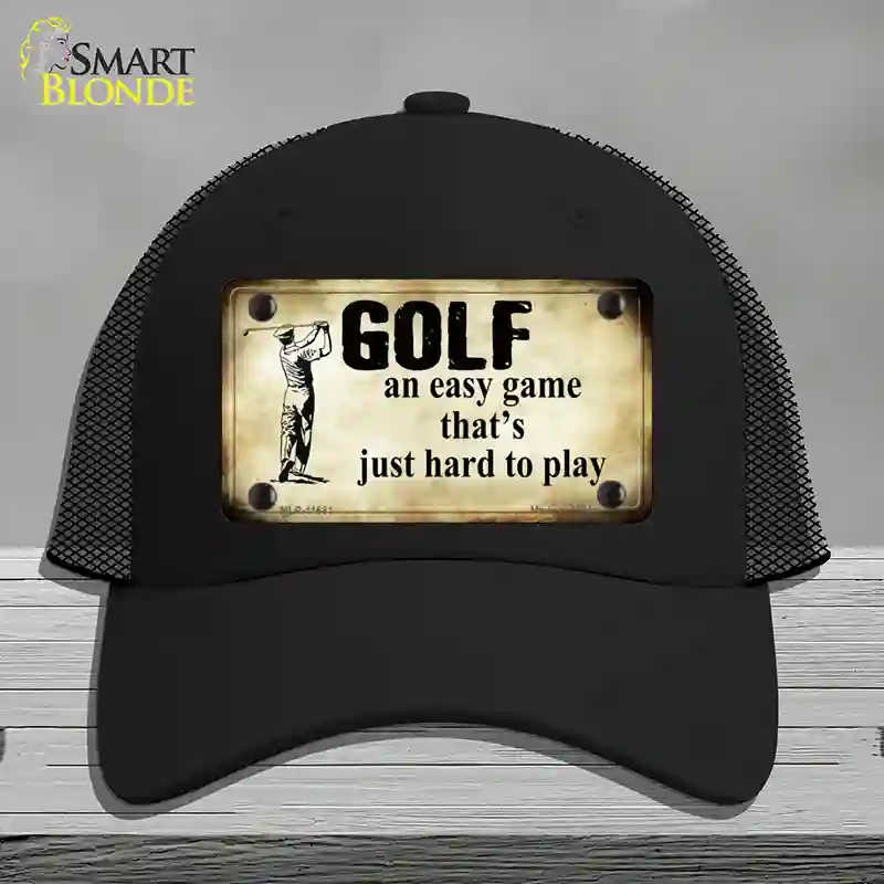 HAT01-MLP-11681 Golf An Easy Game Novelty License Plate Hat, Mesh - Black