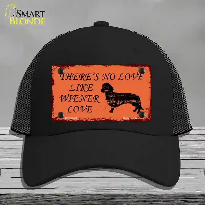 HAT01-MLP-11687 Wiener Love Novelty License Plate Hat, Mesh - Black