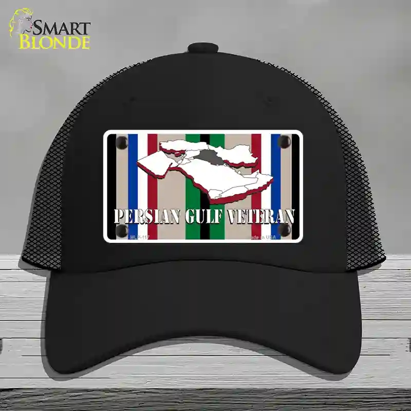 HAT01-MLP-117 Persian Gulf Veteran Novelty License Plate Hat, Mesh - Black