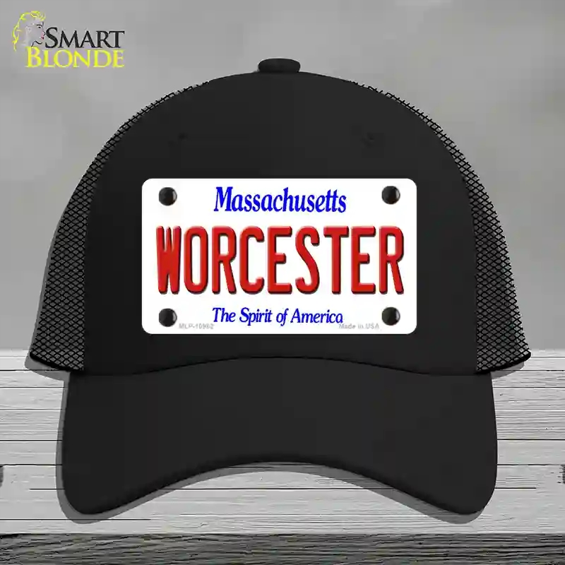 HAT01-MLP-10982 Worcester Massachusetts Novelty License Plate Hat, Mesh - Black