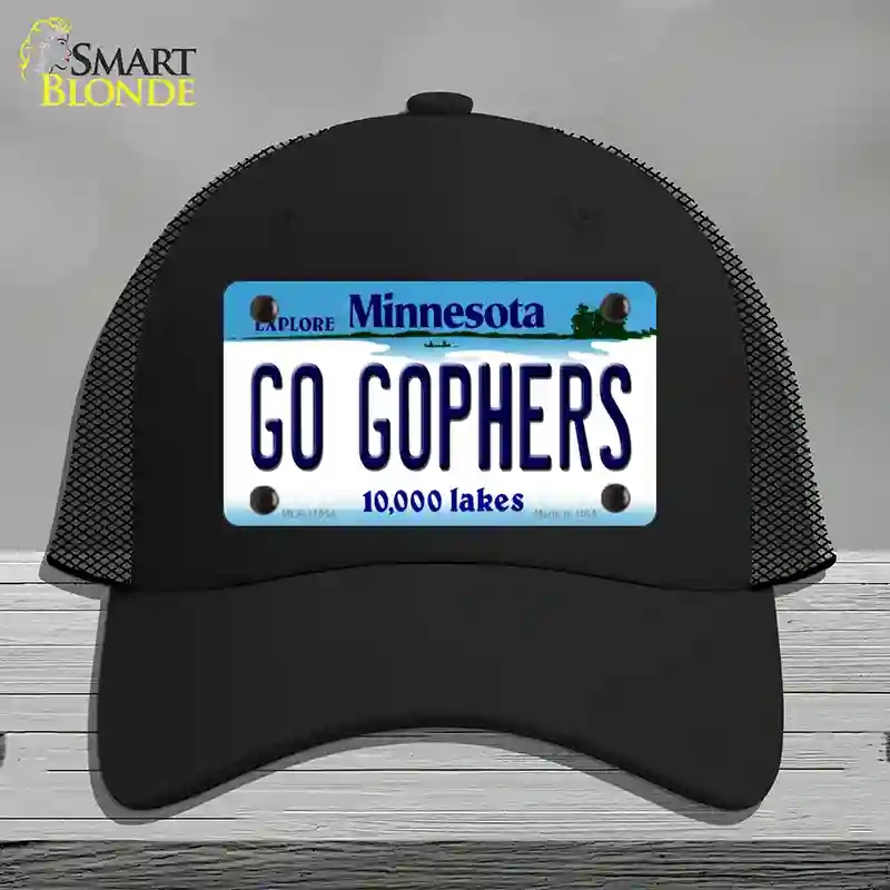 HAT01-MLP-11054 Go Gophers Minnesota State Novelty License Plate Hat, Mesh - Black