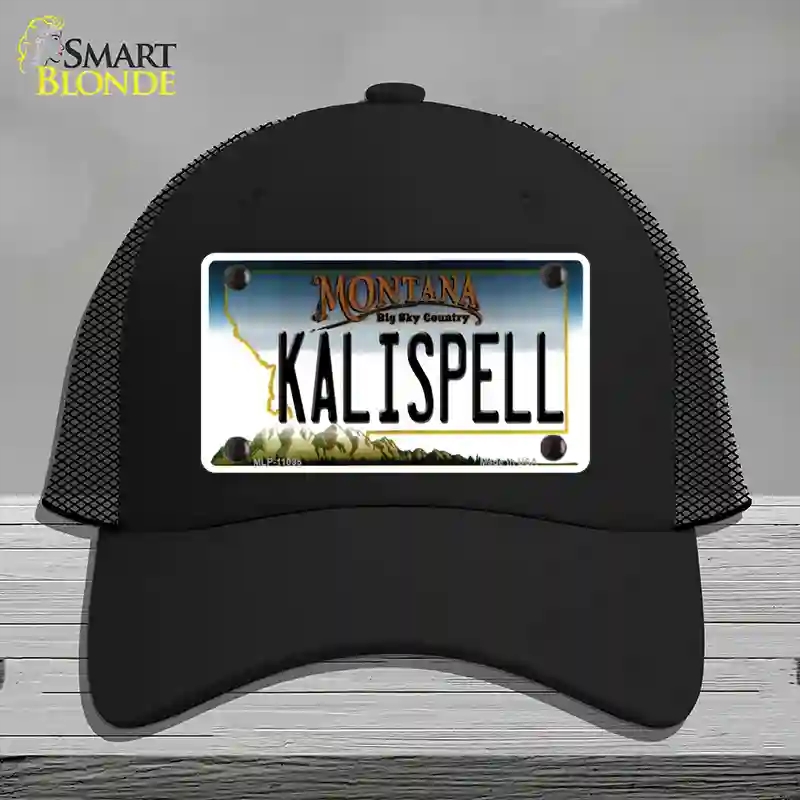 HAT01-MLP-11095 Kalispell Montana State Novelty License Plate Hat, Mesh - Black