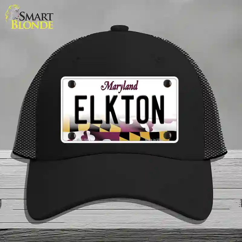 HAT01-MLP-10471 Elkton Maryland Novelty License Plate Hat, Mesh - Black