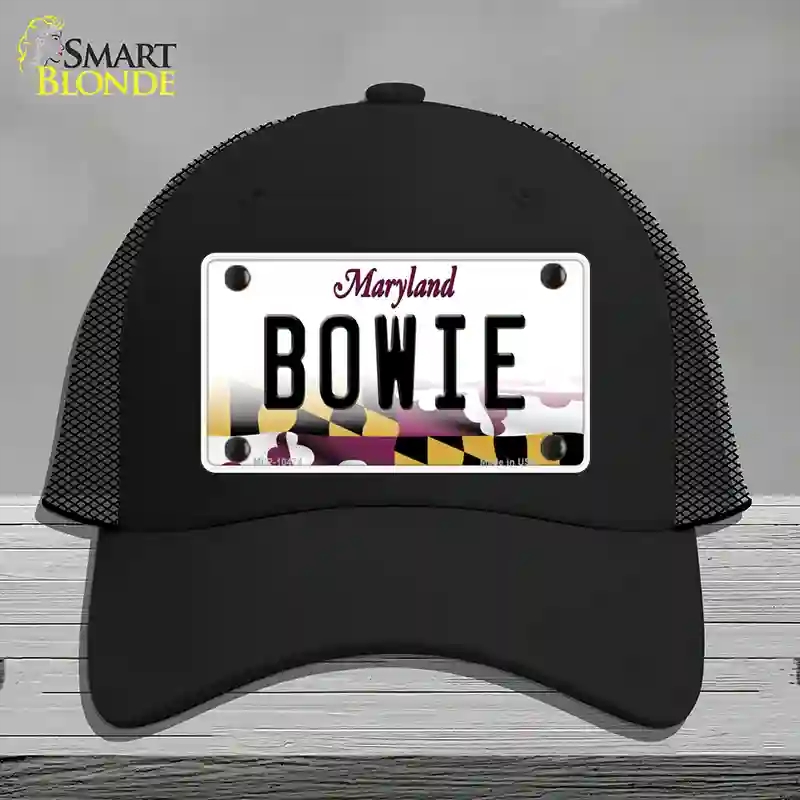 HAT01-MLP-10474 Bowie Maryland Novelty License Plate Hat, Mesh - Black