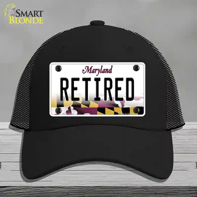 HAT01-MLP-10486 Retired Maryland Novelty License Plate Hat, Mesh - Black