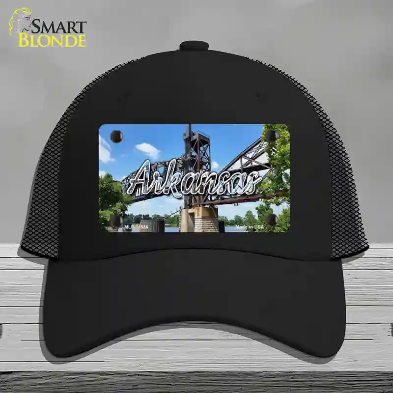 HAT01-MLP-11586 Arkansas Rusty Bridge State Novelty License Plate Hat, Mesh - Black