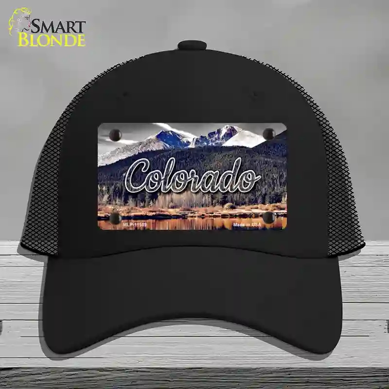 HAT01-MLP-11589 Colorado Forest & Mountains State Novelty License Plate Hat, Mesh - Black