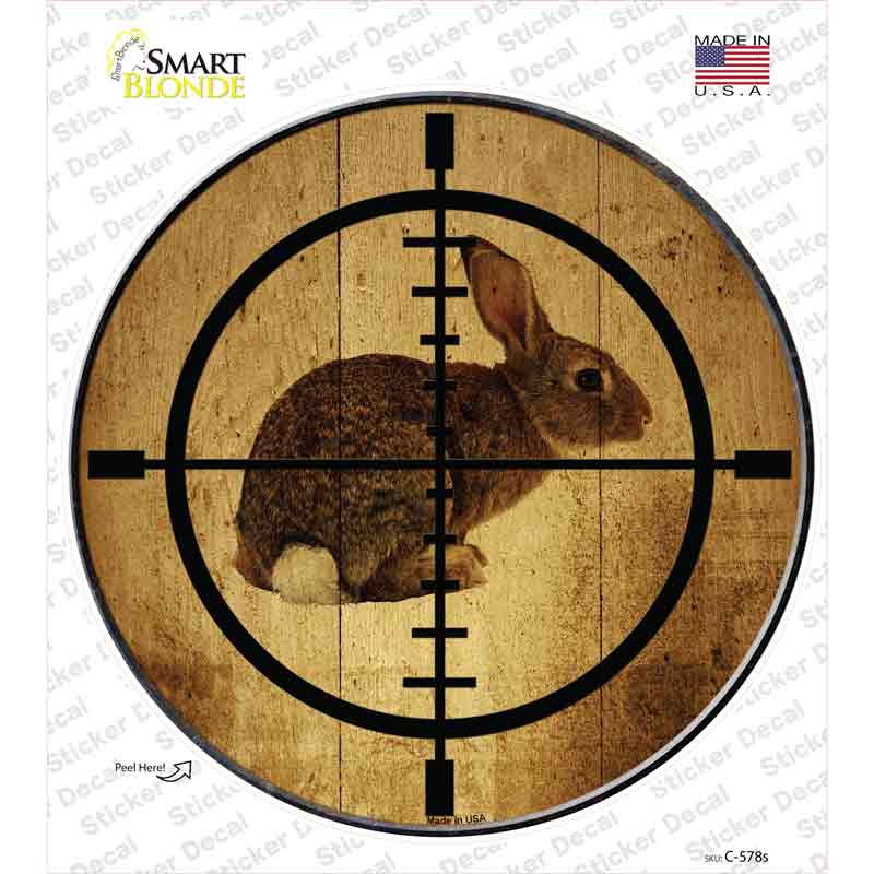 C-578s-M Rabbit Hunter Novelty Circle Sticker Decal, Medium