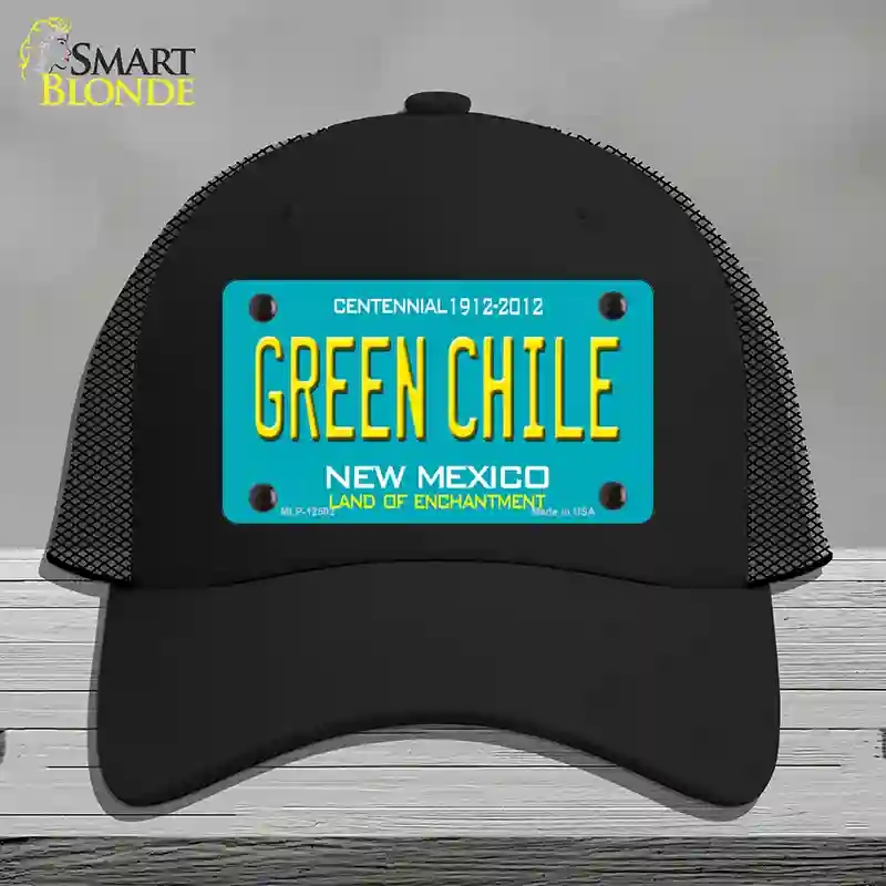 HAT01-MLP-12502 Green Chile   Mexico Novelty License Plate Hat, Mesh - Black