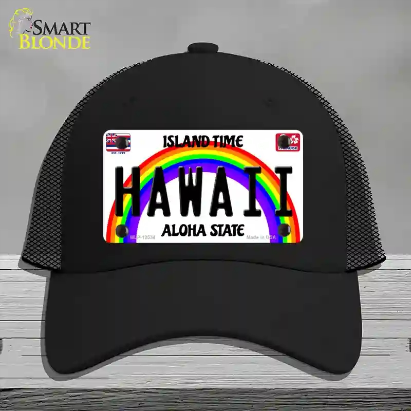 HAT01-MLP-12534 Hawaii Novelty License Plate Hat, Mesh - Black