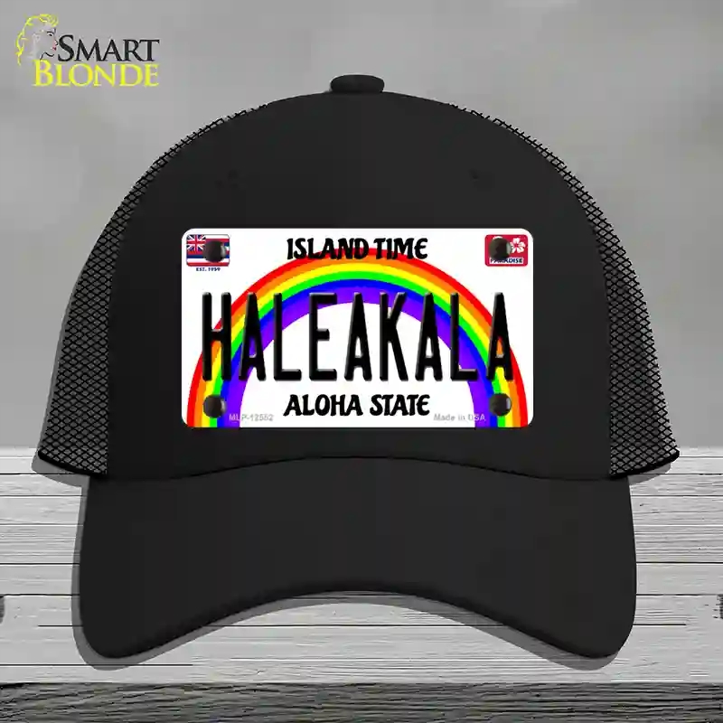 HAT01-MLP-12552 Haleakala Hawaii Novelty License Plate Hat, Mesh - Black