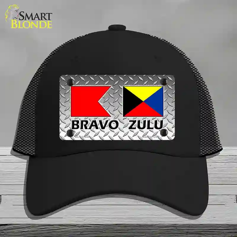 HAT01-MLP-11645 Bravo Zulu Novelty License Plate Hat, Mesh - Black