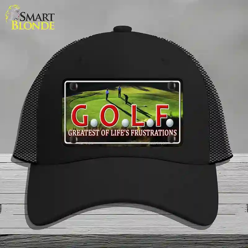 HAT01-MLP-11680 Golf Novelty License Plate Hat, Mesh - Black