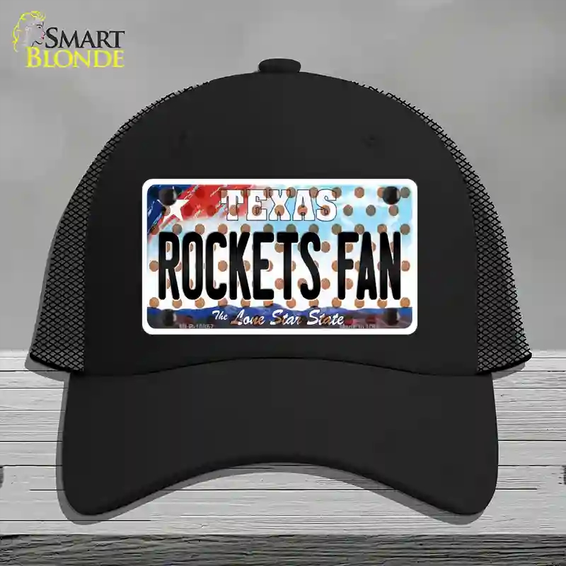 HAT01-MLP-10857 Rockets Fan Texas Novelty License Plate Hat, Mesh - Black