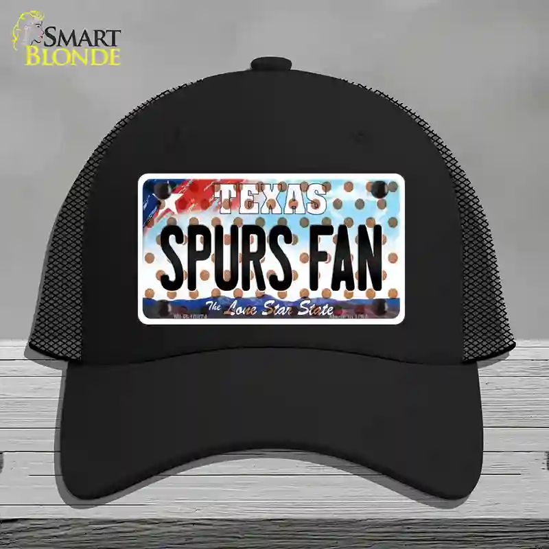 HAT01-MLP-10874 Spurs Fan Texas Novelty License Plate Hat, Mesh - Black