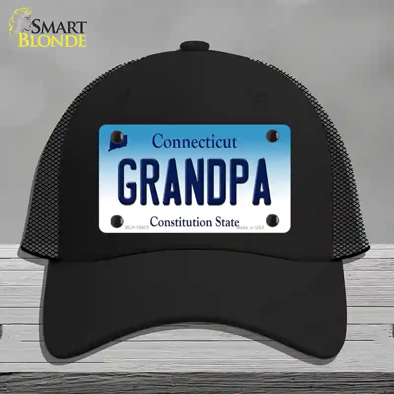 HAT01-MLP-10907 Grandpa Connecticut Novelty License Plate Hat, Mesh - Black