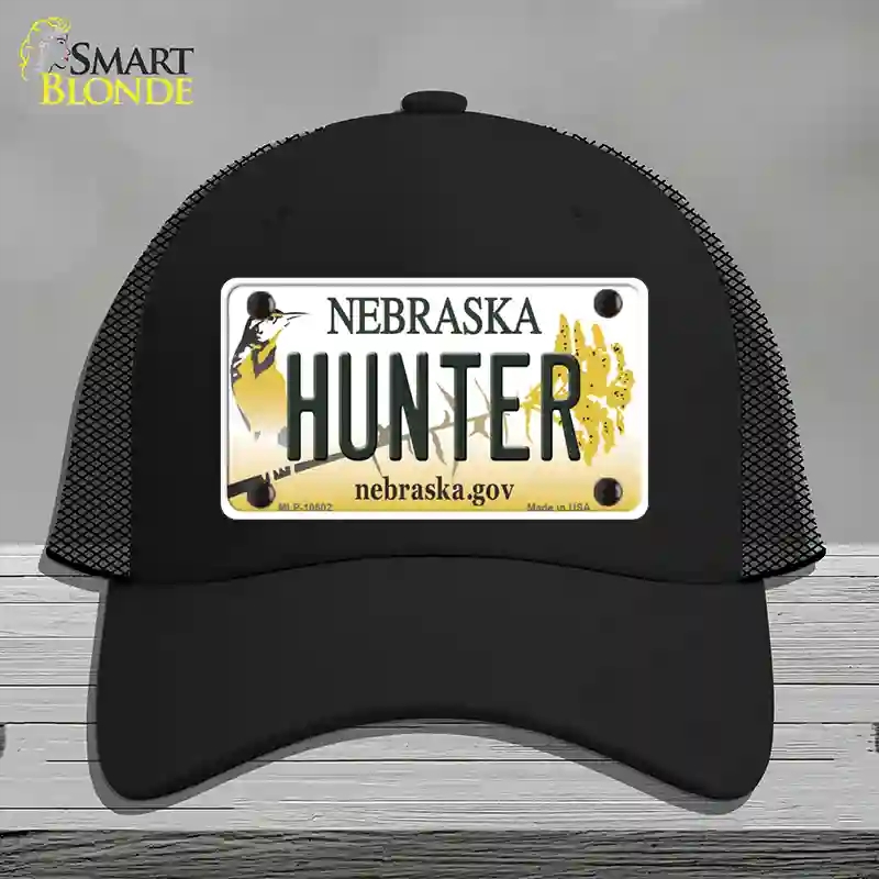 HAT01-MLP-10602 Hunter Nebraska Novelty License Plate Hat, Mesh - Black