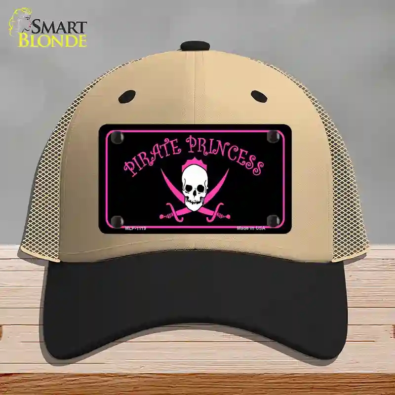 HAT02-MLP-1119 Pirate Princess Novelty License Plate Hat, Mesh - Khaki & Black