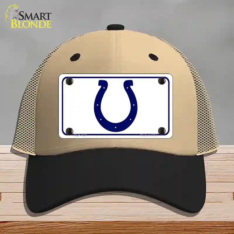 HAT02-MLP-1137 Horseshoe Novelty License Plate Hat, Mesh - Khaki & Black