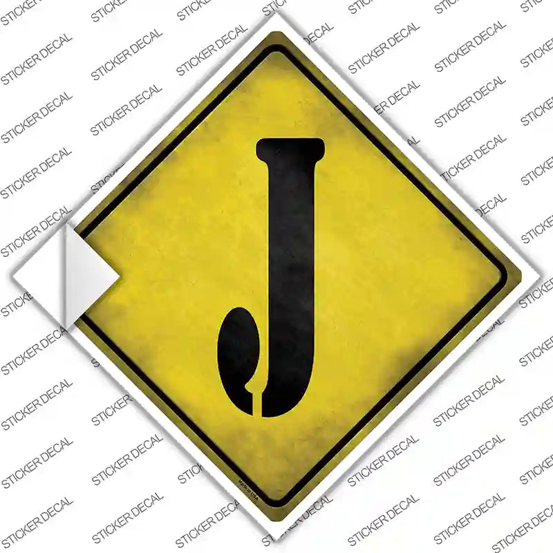 CX-275s-S Letter J Xing Novelty Diamond Sticker Decal, Small