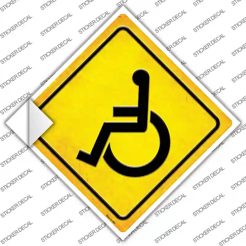 CX-391s-L Handicap Yellow Novelty Diamond Sticker Decal, Large