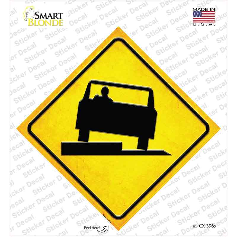 CX-396s-M Uneven Pavement Novelty Diamond Sticker Decal, Medium