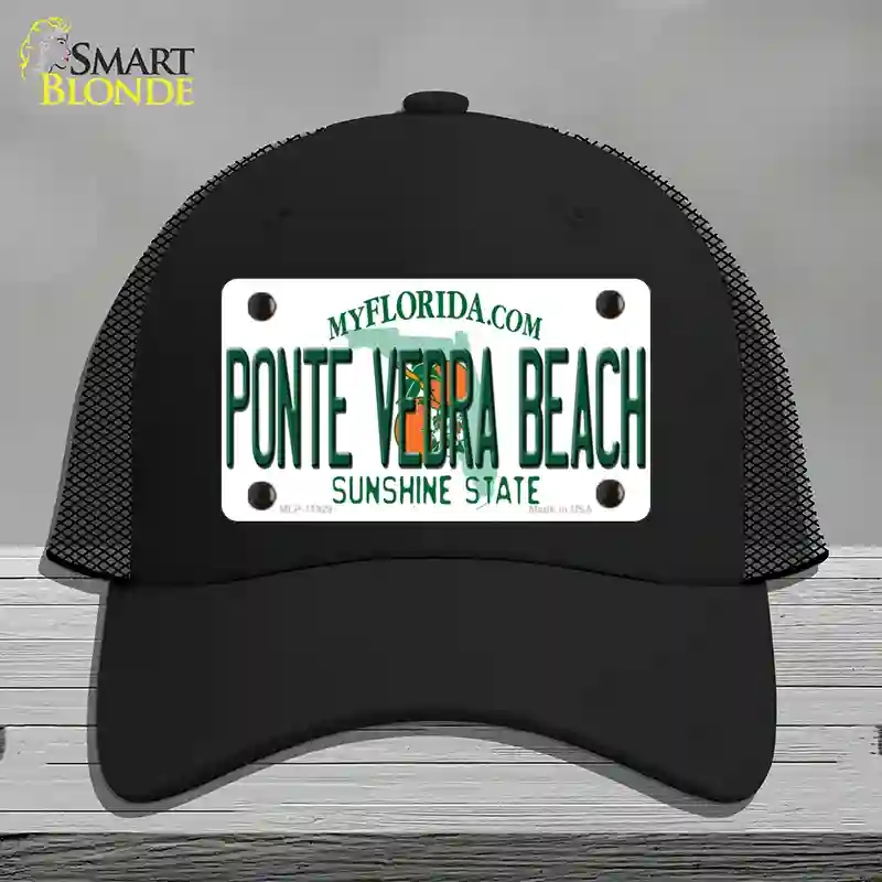 HAT01-MLP-11929 Florida Ponte Vedra Beach Novelty License Plate Hat, Mesh - Black