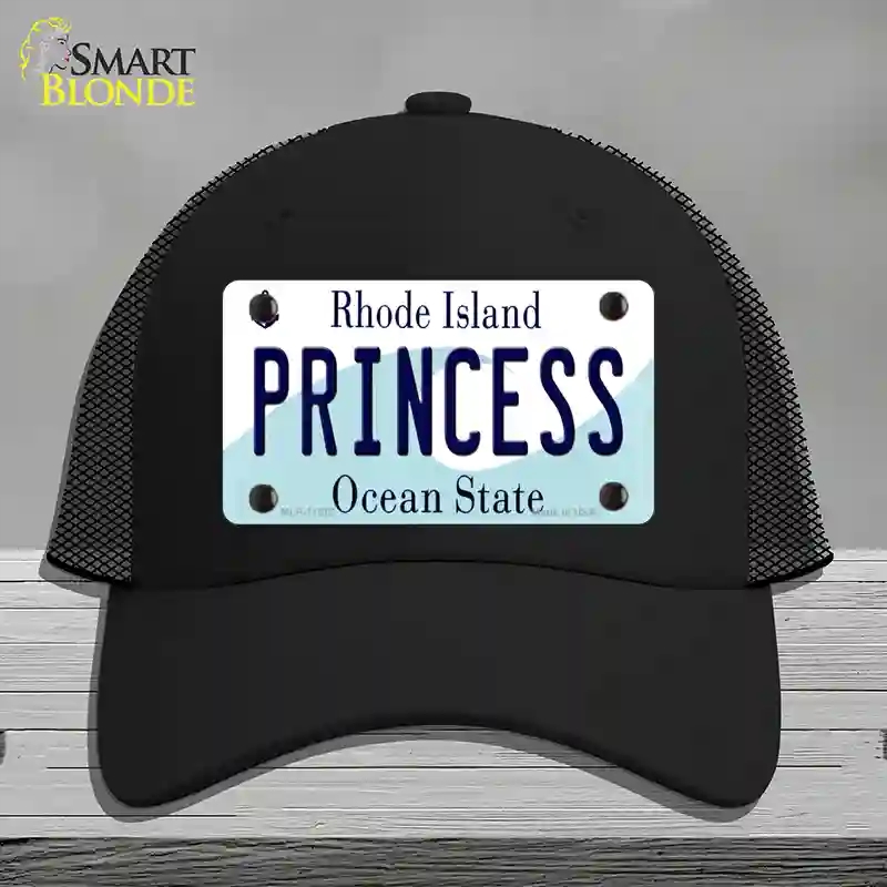 HAT01-MLP-11212 Princess Rhode Island State Novelty License Plate Hat, Mesh - Black