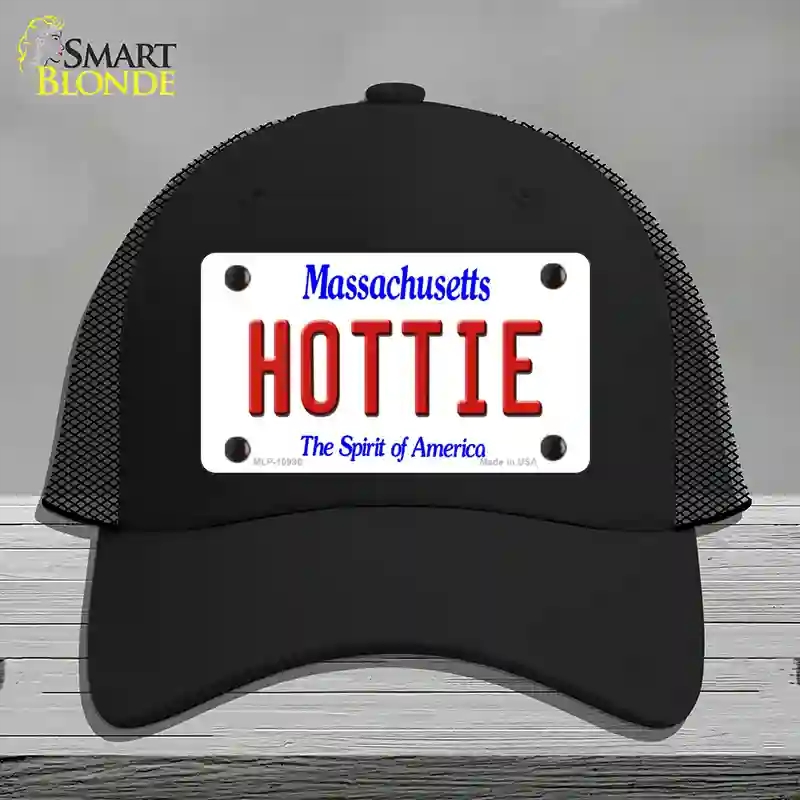 HAT01-MLP-10996 Hottie Massachusetts Novelty License Plate Hat, Mesh - Black