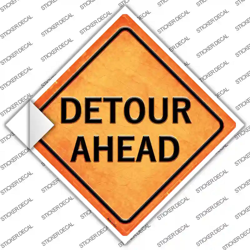 CX-586s-S Detour Ahead Novelty Diamond Sticker Decal, Small