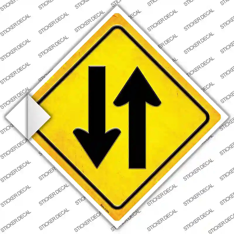 CX-590s-XL Traffic Both Ways Novelty Diamond Sticker Decal, Extra Large