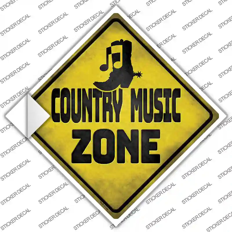 CX-638s-S Country Music Zone Novelty Diamond Sticker Decal, Small
