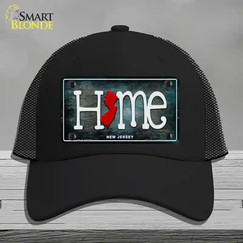 HAT01-MLP-12021   Jersey Home State Outline Novelty License Plate Hat, Mesh - Black