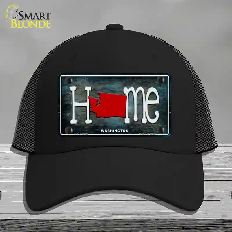 HAT01-MLP-12038 Washington Home State Outline Novelty License Plate Hat, Mesh - Black
