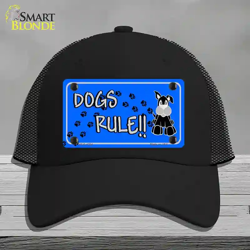 HAT01-MLP-1204 Dogs Rule Novelty License Plate Hat Tag, Mesh - Black