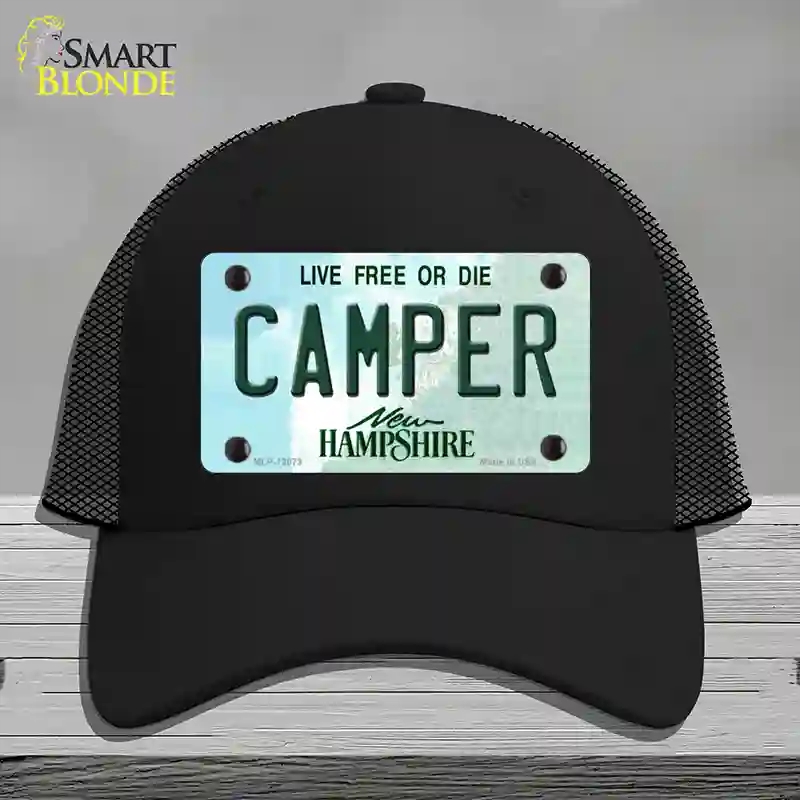 HAT01-MLP-12073 Camper   Hampshire State Novelty License Plate Hat, Mesh - Black