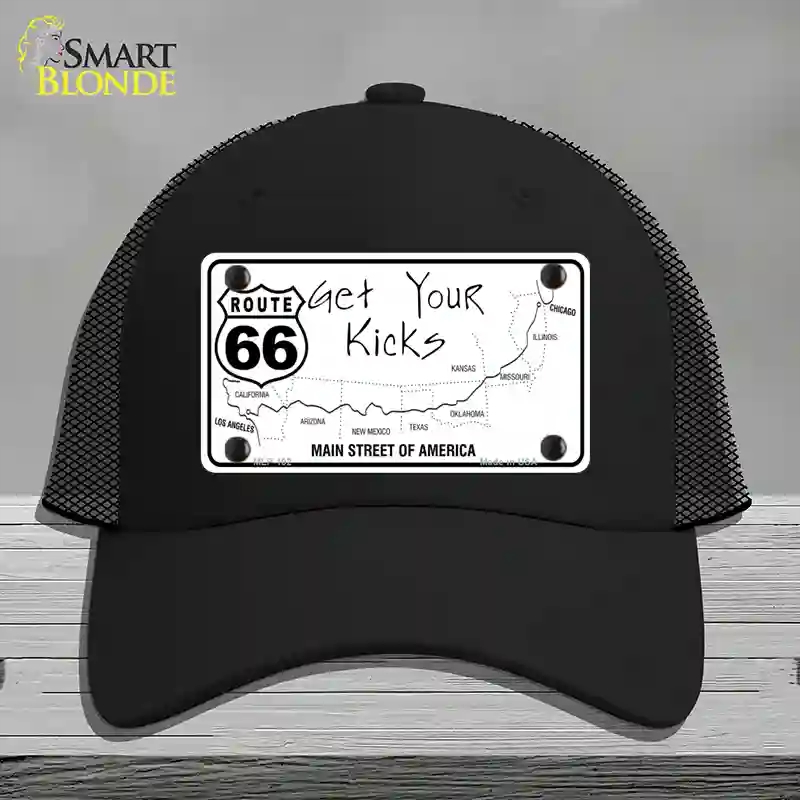HAT01-MLP-102 US Route 66 Map Novelty License Plate Hat, Mesh - Black