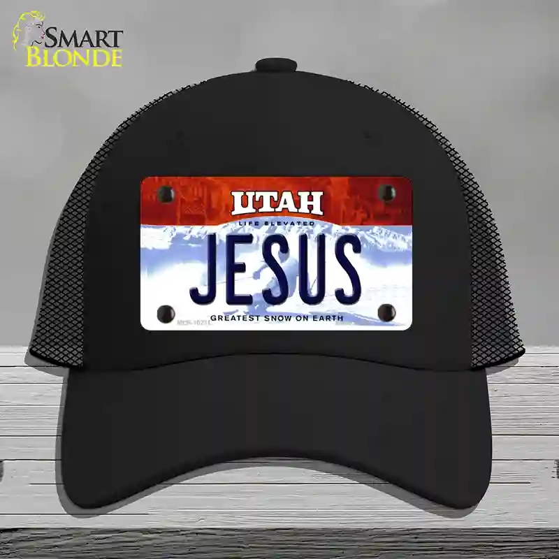 HAT01-MLP-10211 Jesus Utah Novelty License Plate Hat, Mesh - Black
