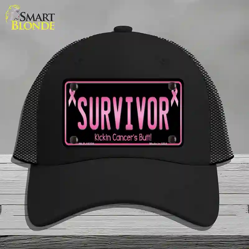 HAT01-MLP-10228 Survivor Novelty License Plate Hat, Mesh - Black