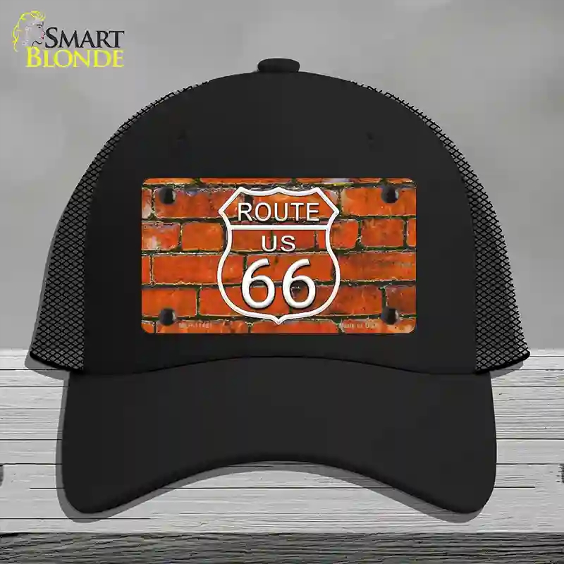 HAT01-MLP-11461 Route 66 Orange Brick Wall Novelty License Plate Hat, Mesh - Black